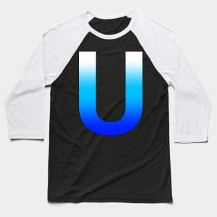 Blue Letter U Baseball T-Shirt